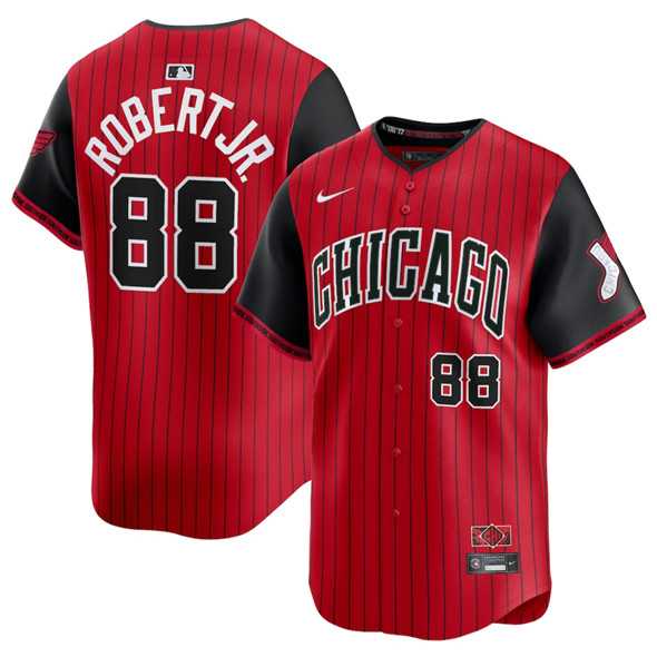 Men%27s Chicago White Sox #88 Luis Robert Jr. Red Black 2025 City Connect Limited Stitched Jersey Dzhi